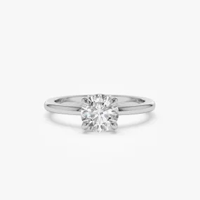 1.00 ctw 14k 4 Prong Basket Setting Round Lab Grown Diamond Engagement Ring - Kate