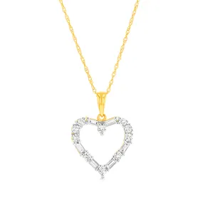 1/2 Carat Luminesce Lab Grown Heart Pendant In 9ct Yellow Gold