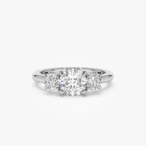 1.50 ctw 14k Round Lab Grown Diamond Three Stone Engagement Ring - Grace