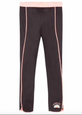 3Pommes Girls Black and Peach Sport Capri Leggings