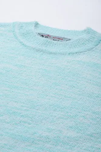 Aarke Ritu Kumar Turquoise Blue Textured Sweater