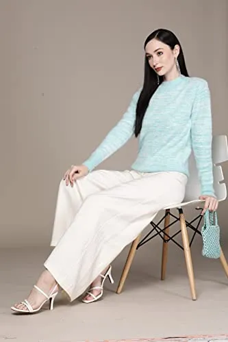 Aarke Ritu Kumar Turquoise Blue Textured Sweater