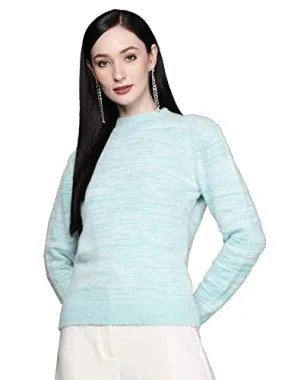 Aarke Ritu Kumar Turquoise Blue Textured Sweater