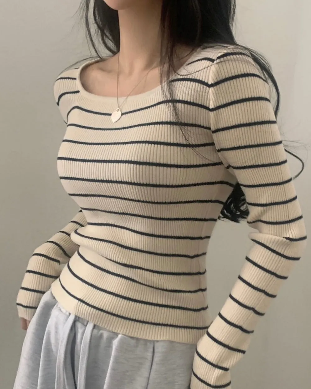 Alina Striped Knit Top