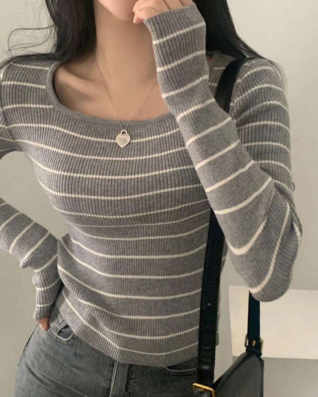 Alina Striped Knit Top