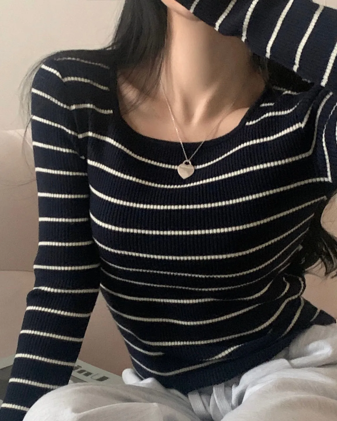 Alina Striped Knit Top