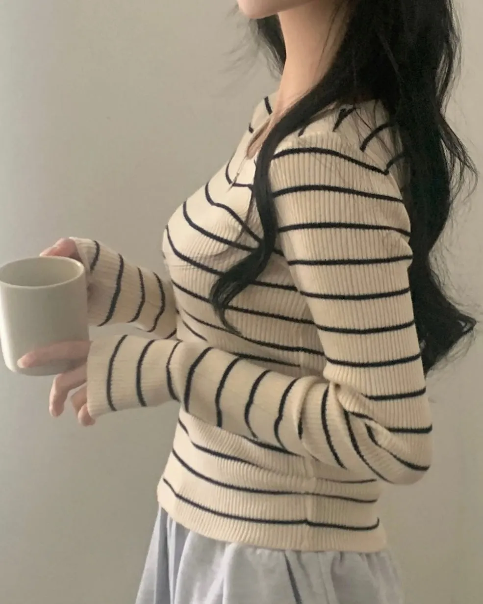 Alina Striped Knit Top