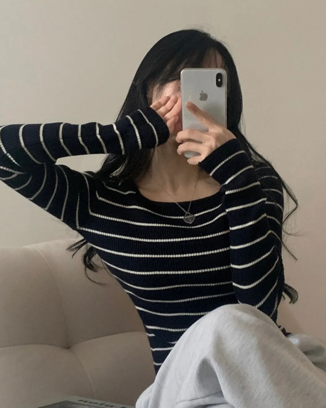 Alina Striped Knit Top