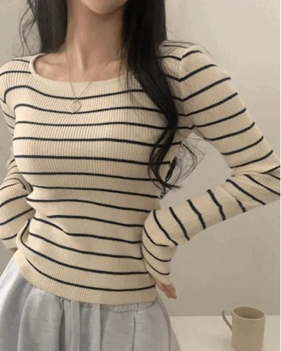 Alina Striped Knit Top