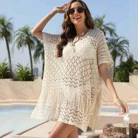 Bikini blouse jacket spa swimsuit with lace openwork seaside beach skirt swimsuit cover shawl woman