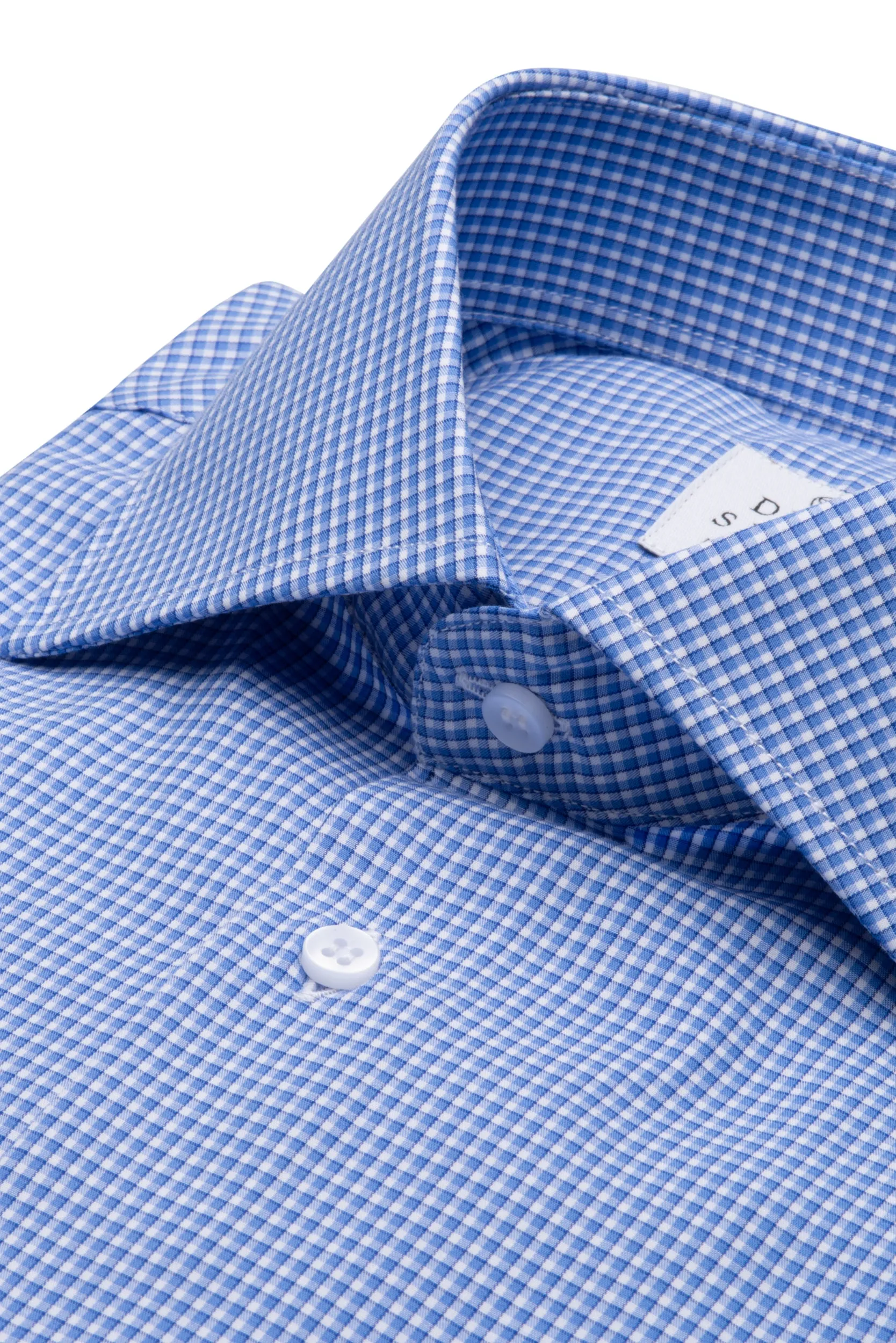 Blue Micro Checked Shirt by Drop Shirt