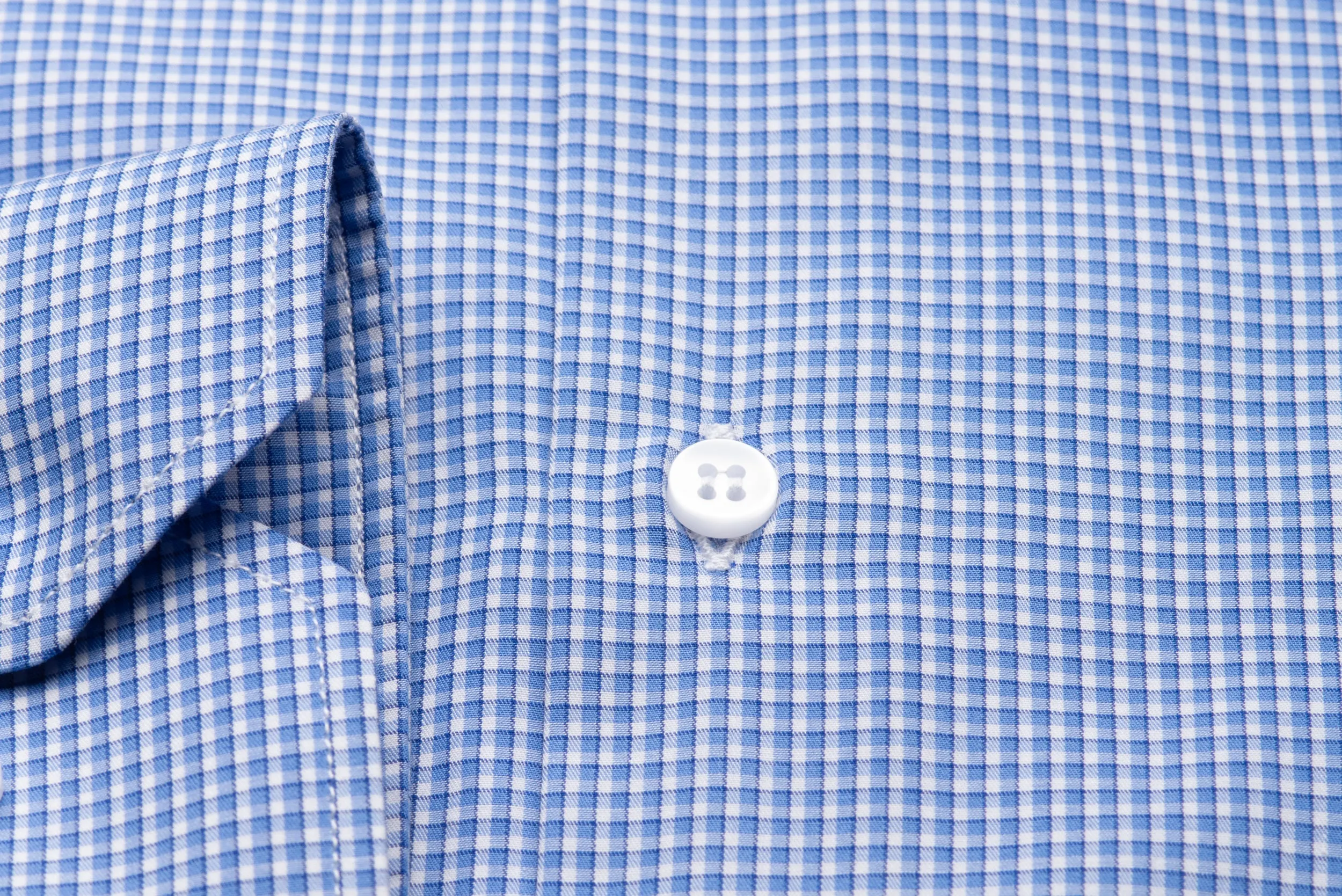 Blue Micro Checked Shirt by Drop Shirt