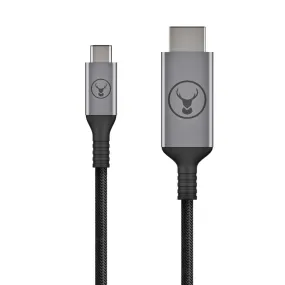 Bonelk USB-C to HDMI Long Life Cable (Black/Space Grey) - 2.5 m