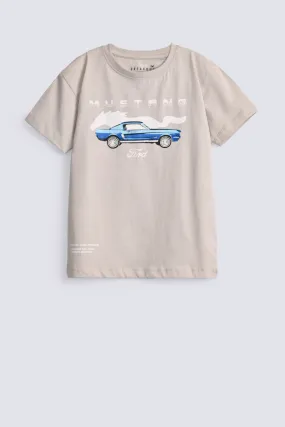 BOYS MUSTANG PRINT TEE