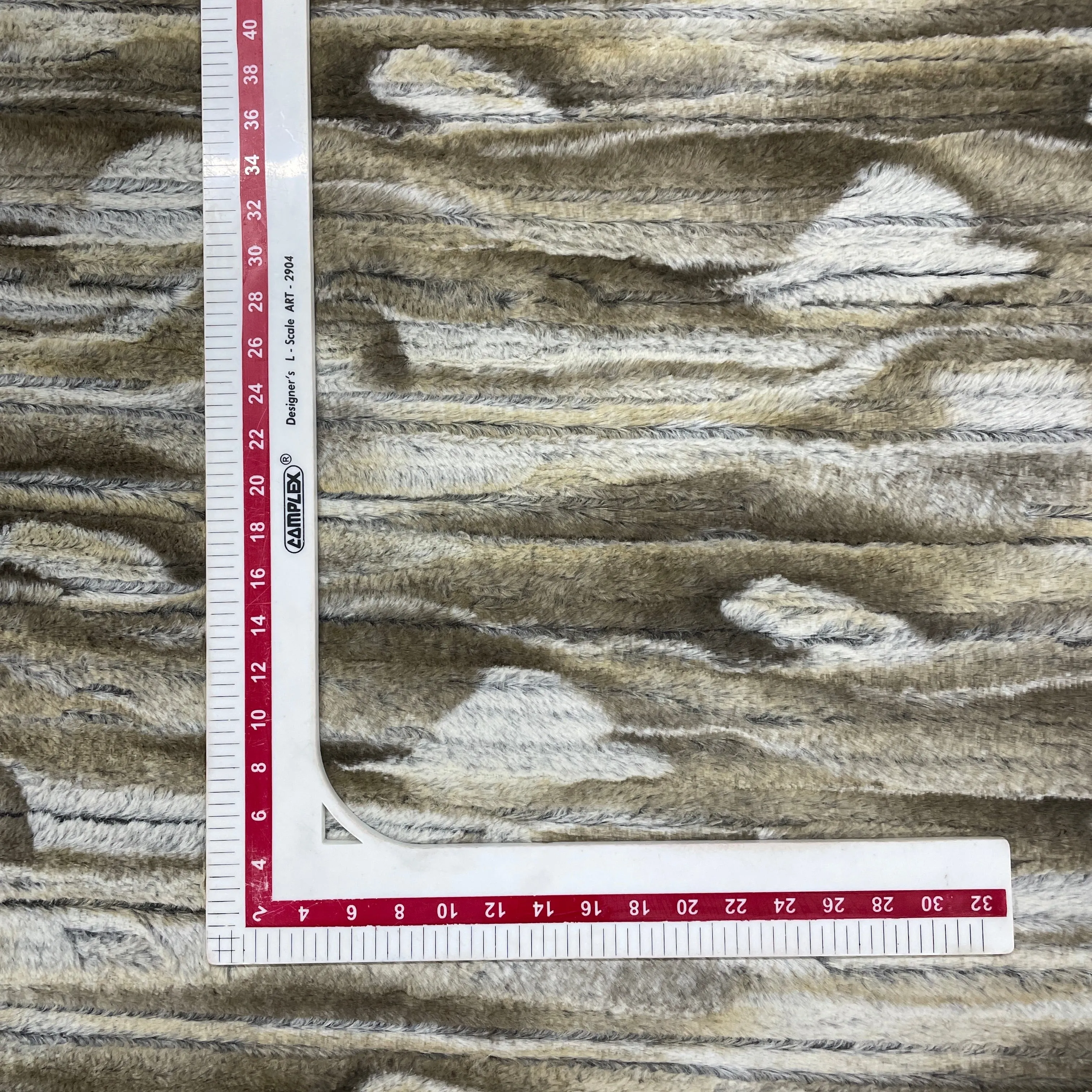 Brown White Fur Knitted Pile Fabric