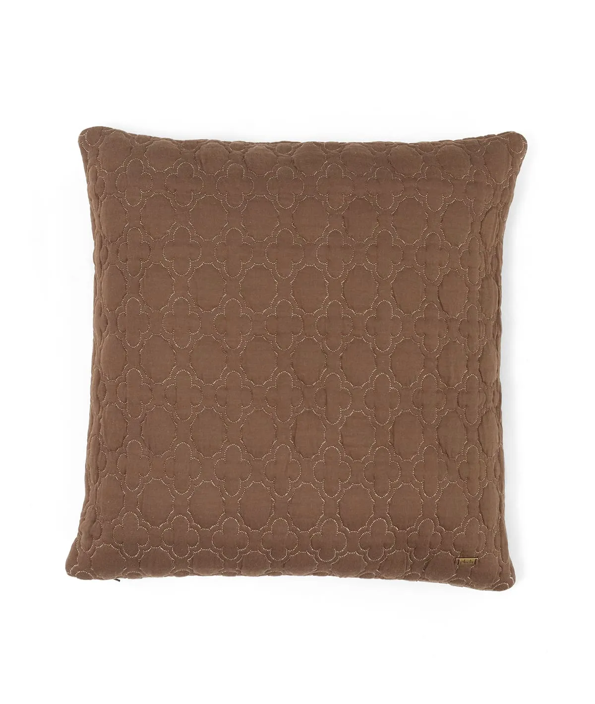 BUBBLY Cotton Knitted Decorative Cushion Cover (Chestnut & Linen)