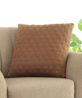 BUBBLY Cotton Knitted Decorative Cushion Cover (Chestnut & Linen)