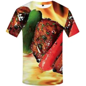 Burger T-shirt Men Food Tshirt Printed Harajuku T-shirts Graphic Gothic T-shirts 3d Short Sleeve Fashion Men women Tee Top Slim