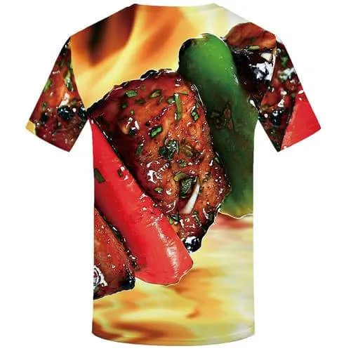 Burger T-shirt Men Food Tshirt Printed Harajuku T-shirts Graphic Gothic T-shirts 3d Short Sleeve Fashion Men women Tee Top Slim