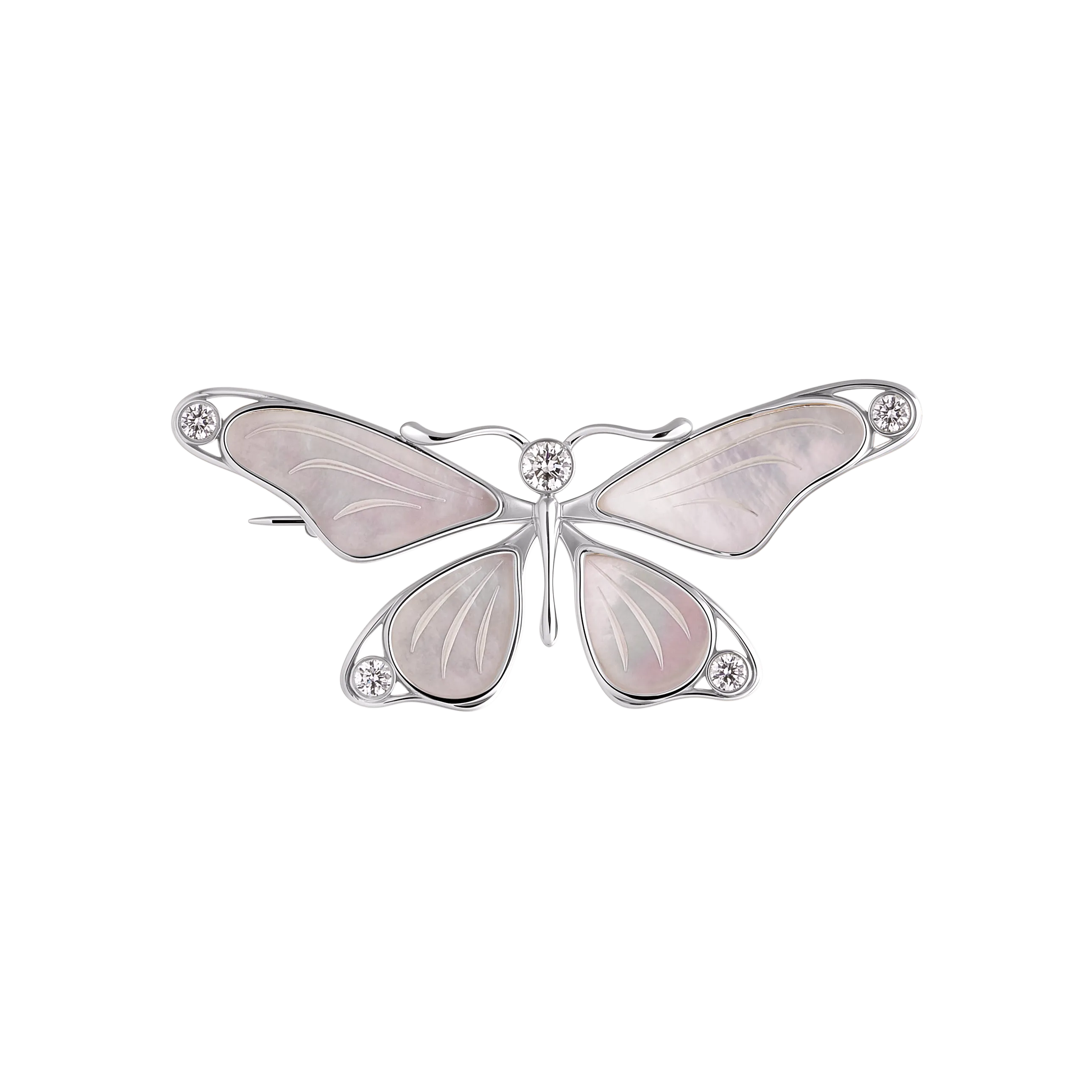 Butterfly Brooch in Sterling Silver and Mother-of-Pearl