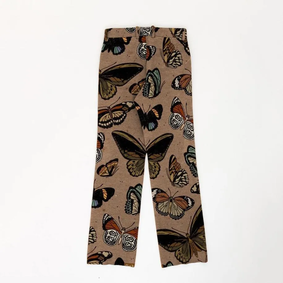 Butterfly retro print loose fashion street trousers