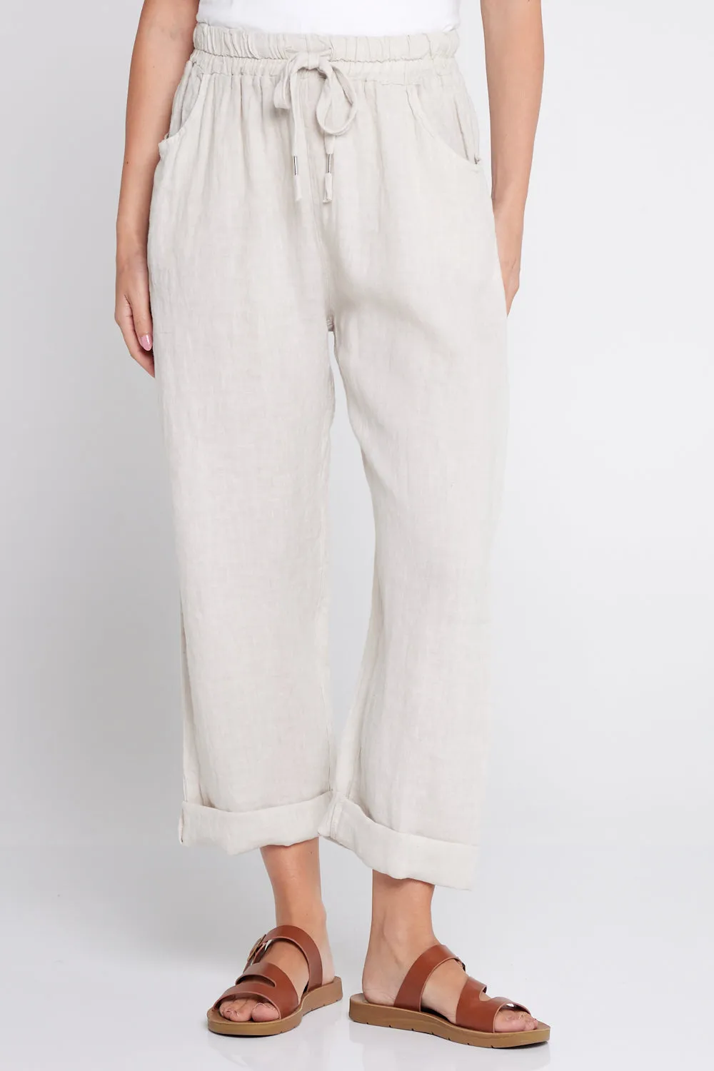 Cathrine Linen Pants - Beige