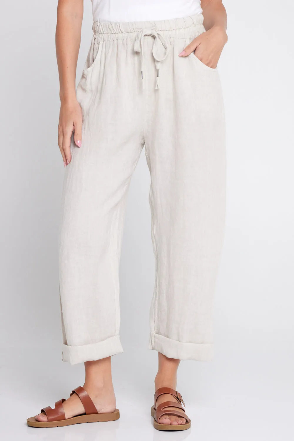 Cathrine Linen Pants - Beige