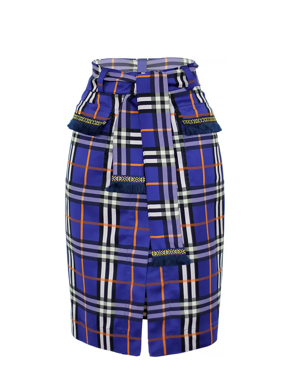 Checked Wrap Skirt