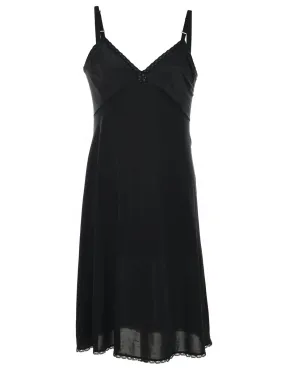 Classic Black Slip Dress - S