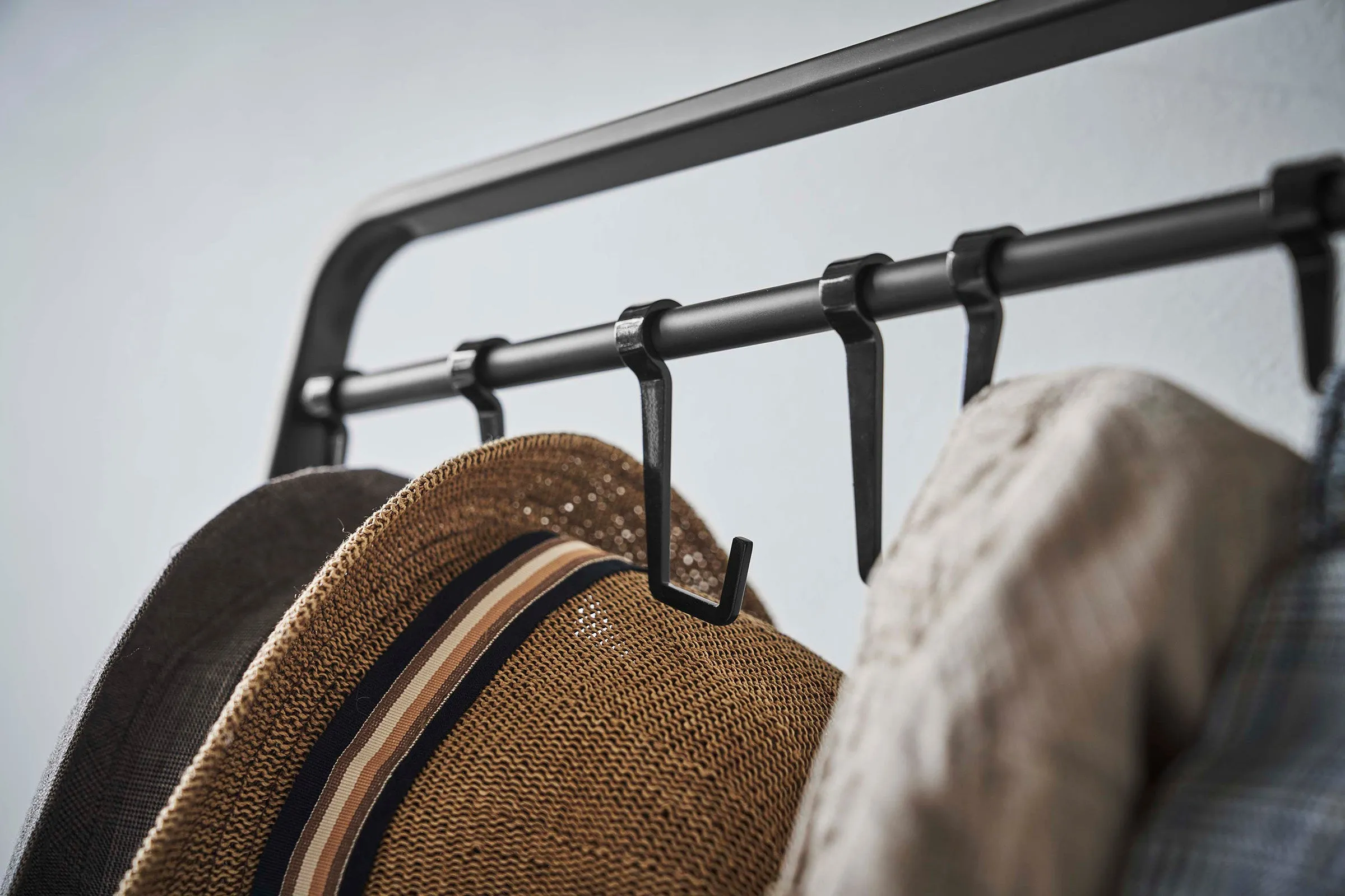 Coat Rack with Hat Storage (66" H)  - Steel   Wood