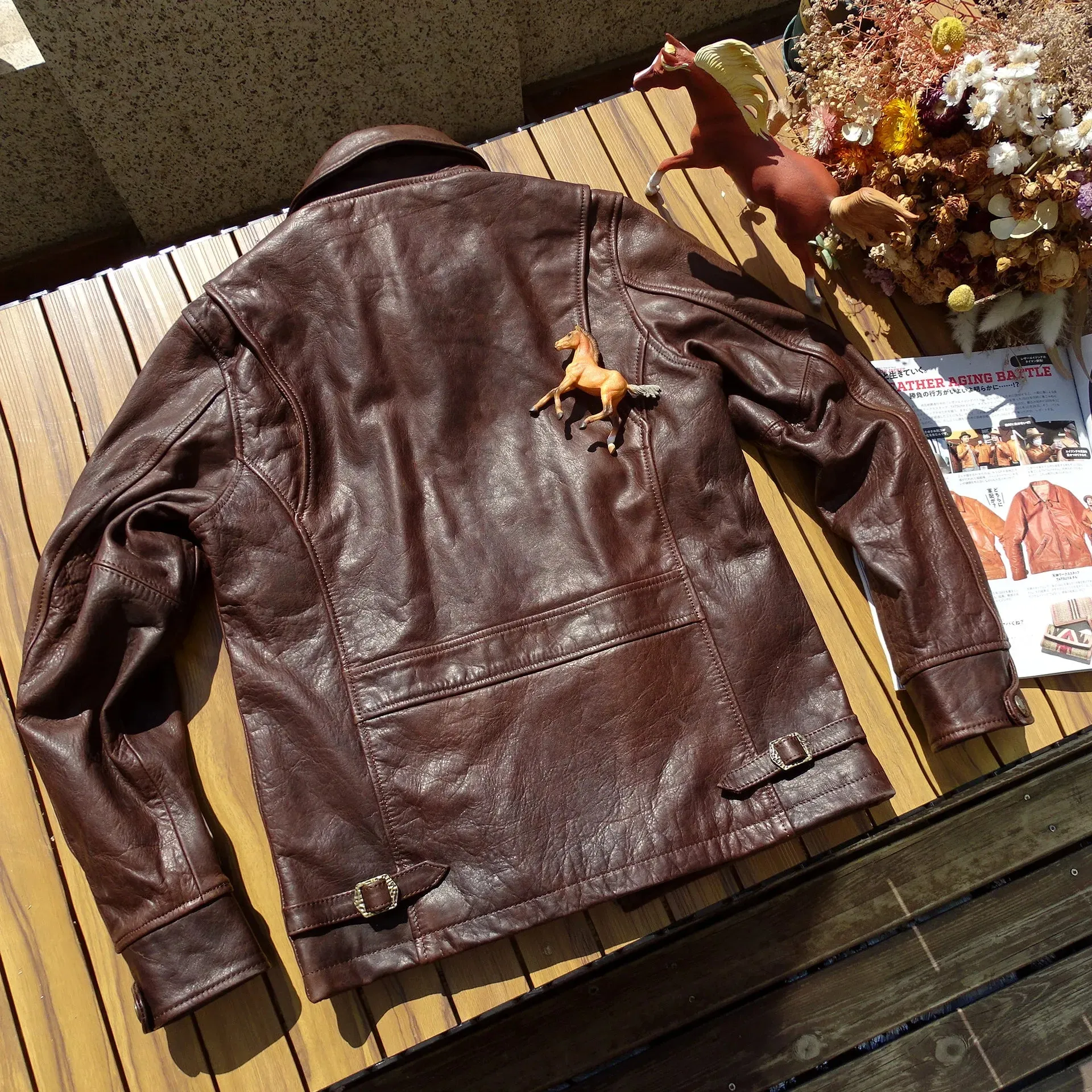 Commander's Leather Tanker Jacket - Horsehide, Slim Fit, Military Style