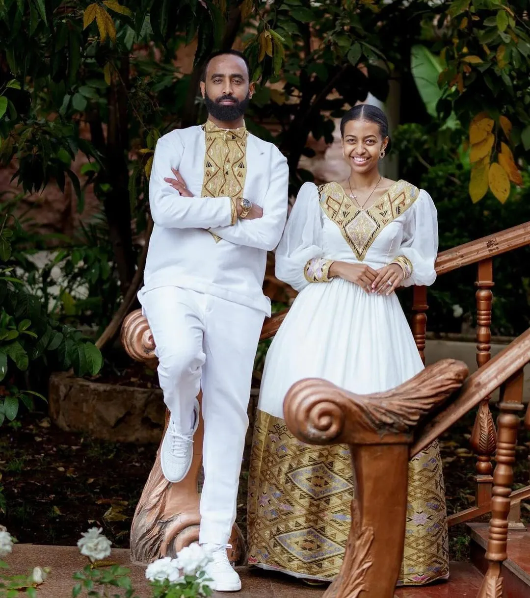 Contemporary Splendor: Modern Elegance in Habesha Couples Wedding Attire