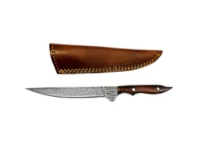 Damascus Knife, Handmade knife, Custom Damascus Steel Knife,Hunting Forged Damascus Steel Fixed Blade 12" Full Tang Rosewood Handle TD-220