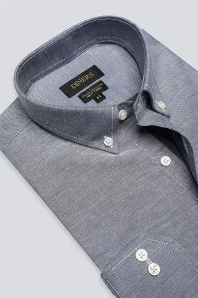 Dark Blue Twill Textured Casual Shirt