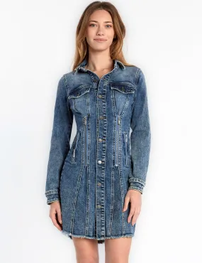 Denim Corset Zip Dress