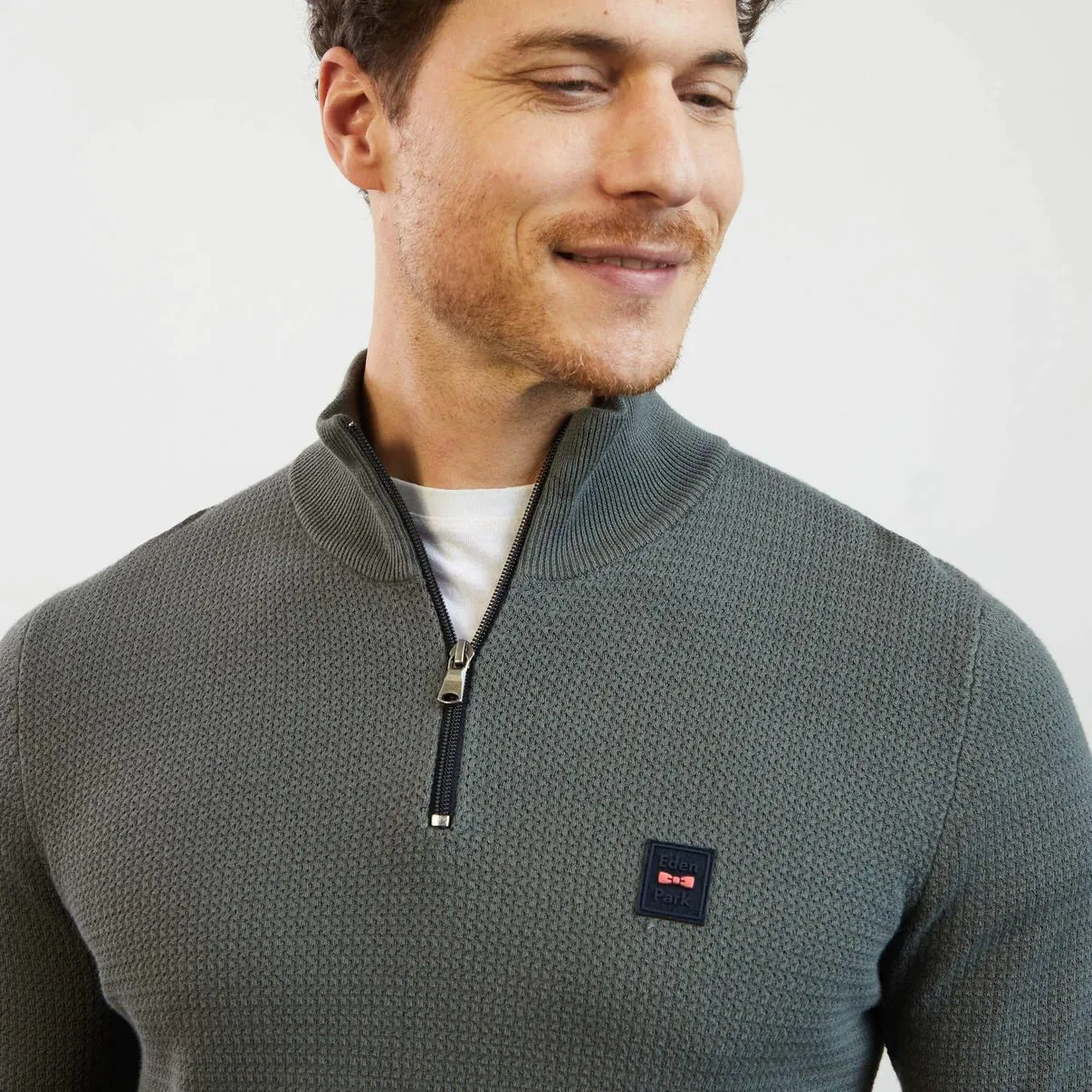 Eden Park Micro Cable Knit Quarter Zip