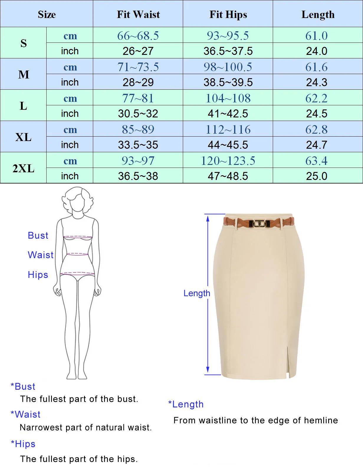 Front Slit Skirt with Belt High Waist Hip-Wrapped Bodycon Skirt