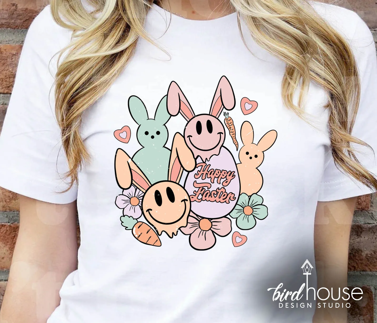 Happy Easter Retro Bunny Peeps Shirt, Cute Graphic Tee