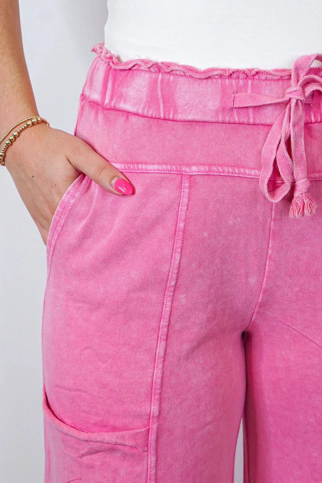 Happy Place Barbie Pink Knit Pants