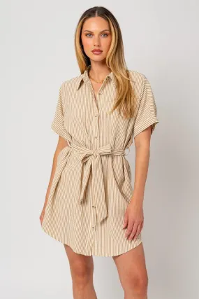 Heidi Half Sleeve Button Down Shirt Dress