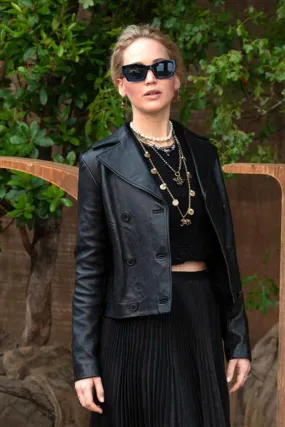 Jennifer Lawrence Black Leather Jacket by TJS