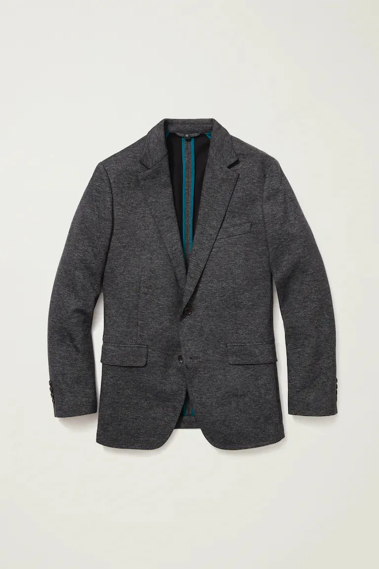 Jetsetter Knit Blazer-Charcoal with Flap Pockets- Bonobos