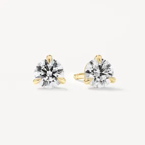 Laboratory-Grown Diamond 0.50ct Round Stud Earrings in 10k Gold