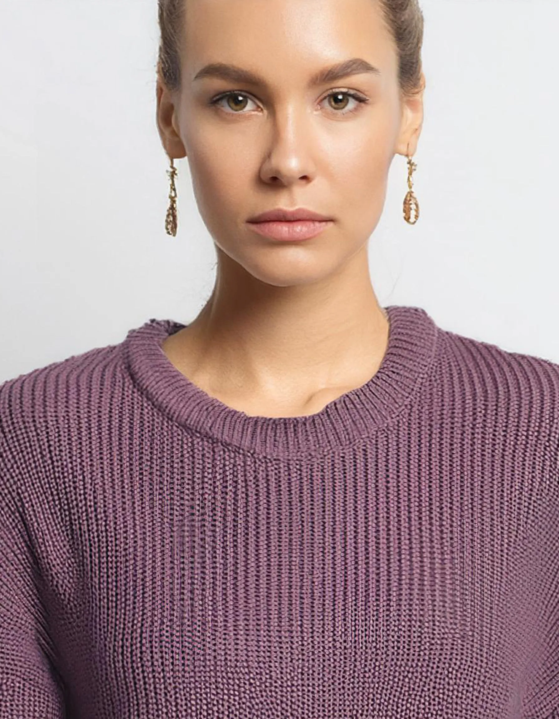 Lavender Ribbed Knit Pullover