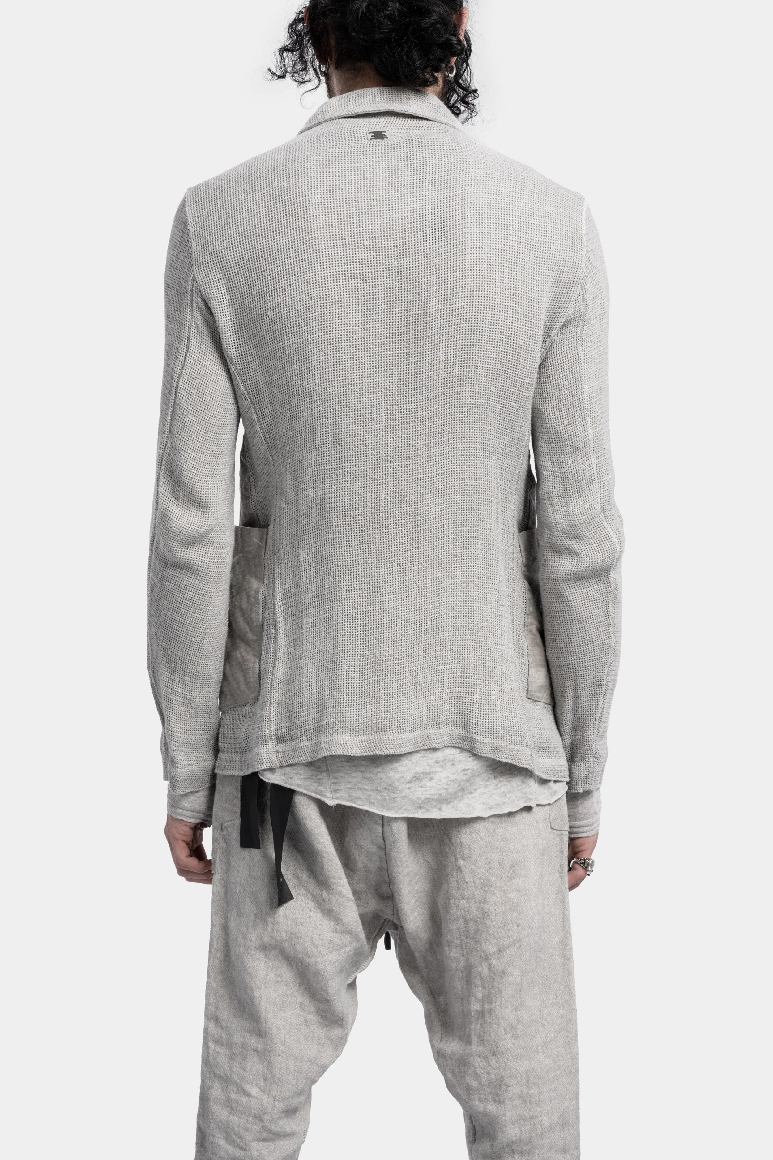 Linen knit worker jacket