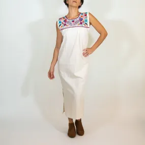 Maxi Isidra, White Mexican Embridered Dress