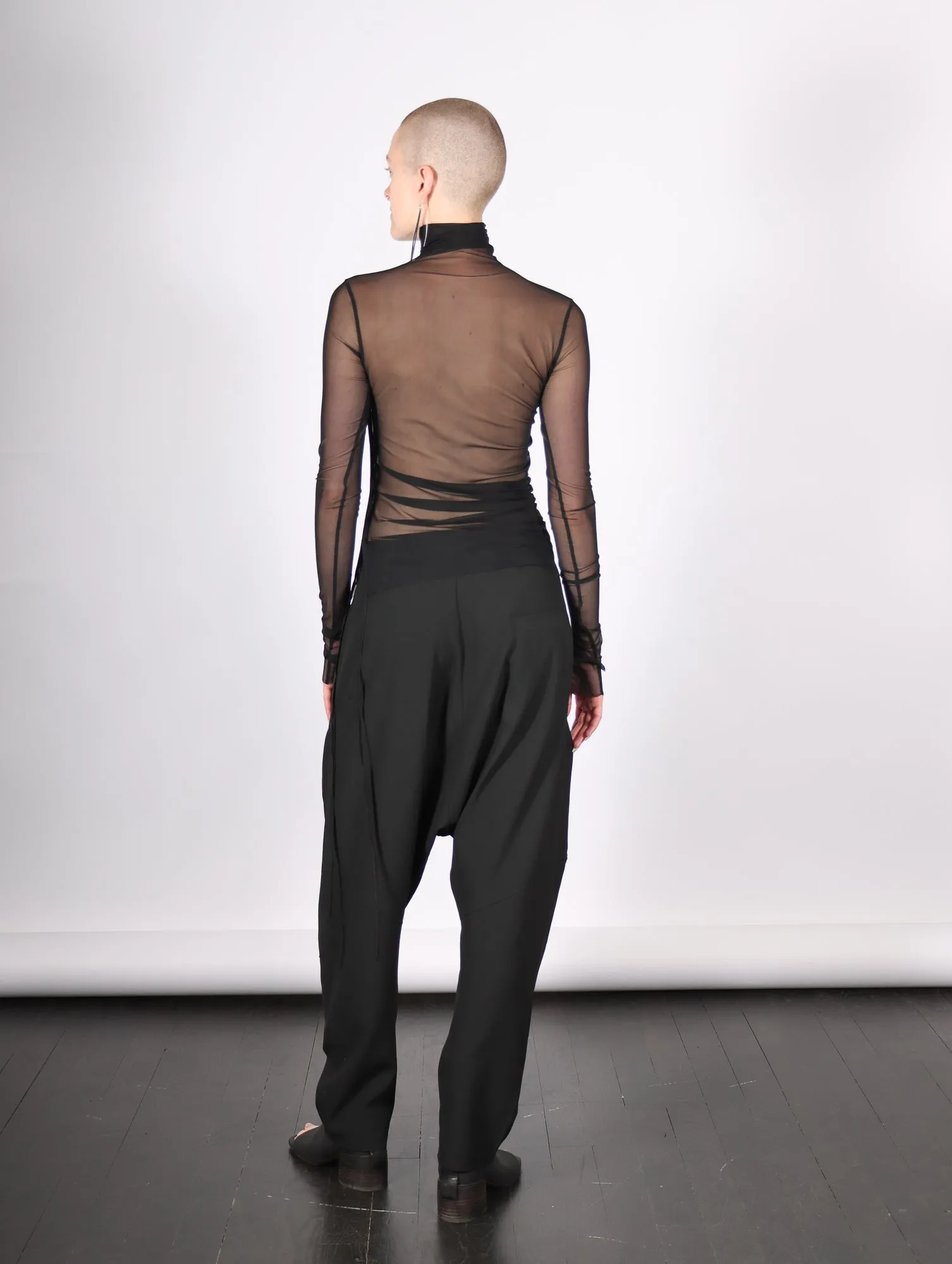 Mesh Turtleneck in Black by Andrea Ya'aqov