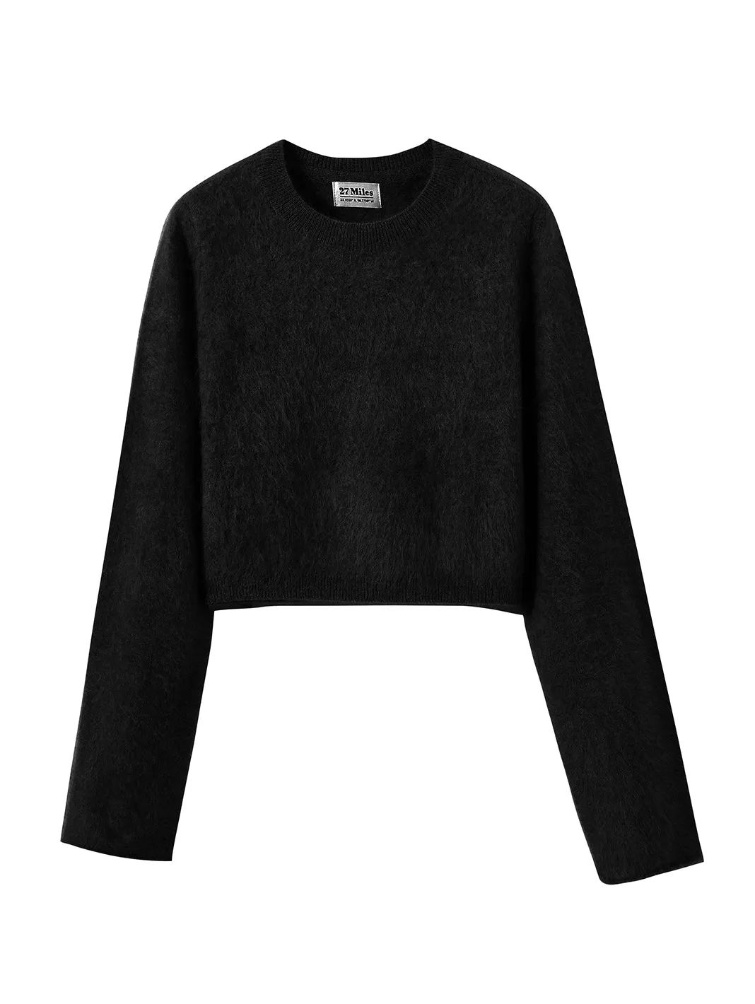 Najah Fuzzy Cropped Cashmere Crewneck