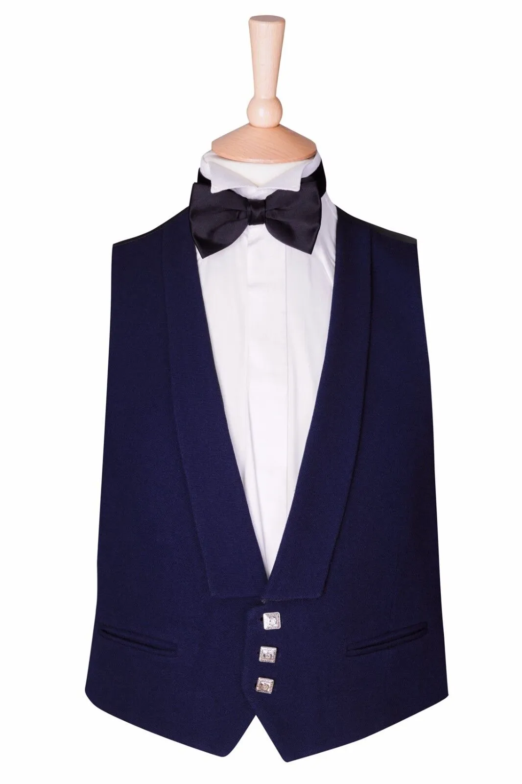 Navy Blue Prince Charlie Suit Jacket & Waistcoat - Ex Hire