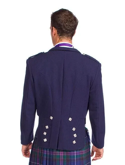 Navy Blue Prince Charlie Suit Jacket & Waistcoat - Ex Hire